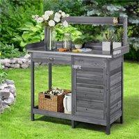 EONLION Grey Potting Bench Table Wood Garden | Size: 100 cm