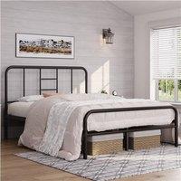 EONLION 4ft6 Double Metal Bed Frame Strong in Black