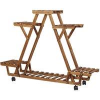 Kelvenix Mobile Tiered Wooden Plant Stand in Natural | Size: 100g