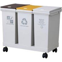 Kelvenix 36L Triple Bin Compartment Waste Utility Bins in Grey | Size: 0.6m2