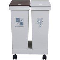 Kelvenix 40L Dual Bin Compartment Waste Utility Bins in Grey | Size: 0.6m2