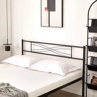 FLAVORA King Size Metal Bed Frame with Headboard Underbed Storage Strong in Black