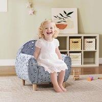 AIYAPLAY Kids Armchair, Glow in the Dark Chair for Bedroom in Grey | Size: Armchair