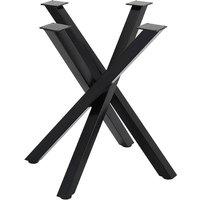 Living and Home Criss Cross Metal Coffee Table Legs Replacement in Black