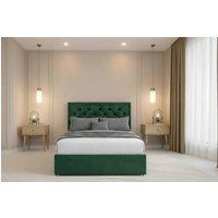 Chester & Oakley Valencia Plush Divan Bed Base No Drawers - 26 Headboard in Emerald | Size: Small Double
