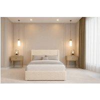 Chester & Oakley Velora Teddy Divan Bed Base 2 Drawers Foot-End 54 Winged Headboard in Cream | Size: Small Double