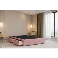 Chester & Oakley Alure Plush Divan Bed Base With 4 Drawers in Pink | Size: Small Double