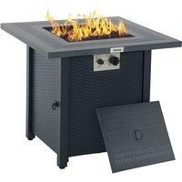 Rolipo 71 x 71cm 40000 BTU Gas Fire Pit Table Black/Dark Grey in Dark Grey | Size: 71 x 71 cm