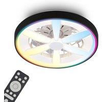 BRILONER Black Ceiling Fan with Light Remote Dimmable Colour Changing 5 Speeds