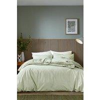 Helena Springfield 'Twill Stripe' Duvet Cover Set in Green | Size: Double