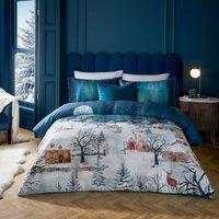 Paoletti Starlight 100% Cotton Duvet Cover Set in Midnight | Size: Double