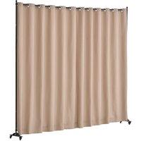 VEVOR Portable Room Divider with Wheels Brown in Beige