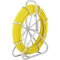 VEVOR Durable Fish Tape 129.5m 6.4mm Non-Conductive Fibreglass in Yellow