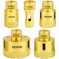 VEVOR Durable Diamond Hole Saw Kit 5PCS 20/35/40/50/68mm in Gold