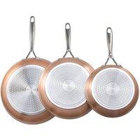 VEVOR Durable Frying Pan Set 3 Piece Nonstick Ceramic Heavy-Duty Grey in Copper