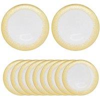 Neel Blue 33cm Set of 12 Charger Plates Trim Glass Plates for Dinner Table Decoration in Gold