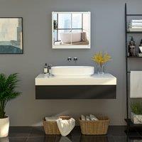 HOMCOM Wall Mounted Mirror Cabinet w/ Storage Shelf Bathroom Cupboard in White