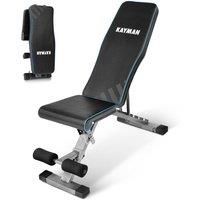 Kayman Adjustable Weight Bench, 6 Back, 4 Seat, 3 Leg Levels, Foldable Bench in Black