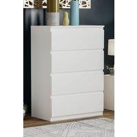 Home Discount Vida Designs Denver 4 Drawer Chest of Drawers Storage in White