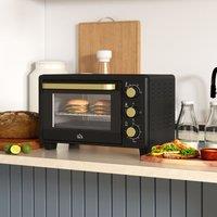 HOMCOM Mini Oven 16L Countertop Oven w/ Adjustable Temp Timer 1400W in Black