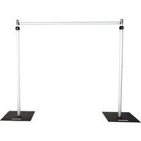 Neel Blue 3m x 3m Pipe & Drape, Heavy Duty Photography Backdrop Stand in Silver