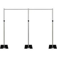 Neel Blue 3m x 6m Pipe & Drape, Heavy Duty Photography Backdrop Stand in Silver