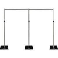 Neel Blue 4m x 8m Pipe & Drape, Heavy Duty Photography Backdrop Stand in Silver