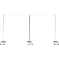 Neel Blue 4x8 Metres Arch Stand with Base, Backdrop Frame Stand in Silver