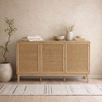 Wyld Haus Waterford Oak & Rattan Large Sideboard 3 Doors in Natural