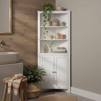 Wyld Haus Dotre Corner Bathroom Storage Cabinet White Cupboard 3 Shelves