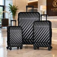 Gr8 Home 3 Piece Black Hard Shell Luggage Set