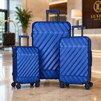 Gr8 Home 3 Piece Blue Hard Shell Luggage Set