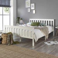 Aspire Atlantic Bed Frame with Bonnell Mattress, White Colour | Size: Double