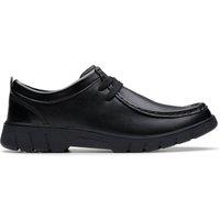Clarks Branch Low Youth Black Leather Shoes | Size: 3.5-Standard Fit