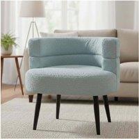 Alivio Sherpa Teddy Fleece Accent Chair for Living Room, Bedroom & Office in Light Blue