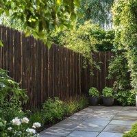 Woven Wood 1.9m(L) x 1.8m(H) Black Premium Thick Bamboo Cane Fencing Screening Rolls