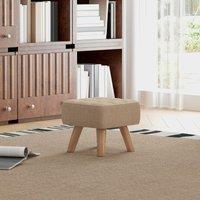 HOMCOM Modern Footstool, Fabric Foot Rest with Rubber Wood Legs in Brown