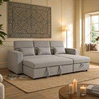 Sofaya Chelsea Sofa Bed Linen Convertible Universal L Shape Corner Chaise in Grey | Size: 3 Seater