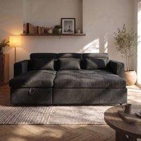 Sofaya Chelsea Sofa Bed Linen Convertible Universal L Shape Corner Chaise in Charcoal | Size: 3 Seater
