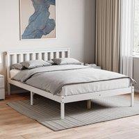 HD Designs Milan Single Double King Size Wooden Bed Low Foot Bedroom Furniture in White