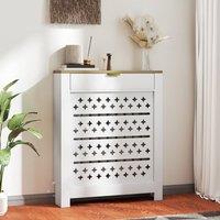 HOMCOM Heater Cover with Flip Drawer & Top Shelf White