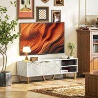 HOMCOM TV Unit, TV Stand Cabinet with Shelves & Storage Cupboard in White