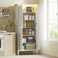 HOMCOM 176.5 cm Tall Freestanding Pantry Storage Cabinet with 4 Doors in White