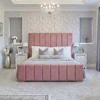 Stratus Interiors Oulton Premium Wingback Paneled Bed Frame - Non Storage in Dark Pink | Size: Single