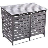 Kelvenix Double Wooden Wheelie Bin Store in Grey | Size: 0.6m2