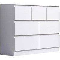 SPETLEK 7 Drawer Merchant Chest of Drawers Matt White | Size: 0.6m2