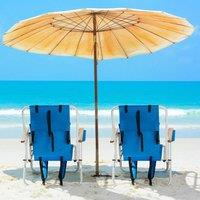 EONLION Blue 2x Folding Backpack Beach Chair | Size: 100 cm