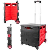 EONLION Shopping Trolley Folding Cart Large in Black | Size: 100 cm