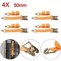 EONLION 4X Heavy Duty Ratchet Ties Down Straps in Orange | Size: 100g