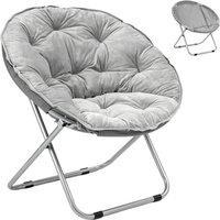 EONLION Grey Chair Folding Bedroom Chair Round | Size: 100 cm